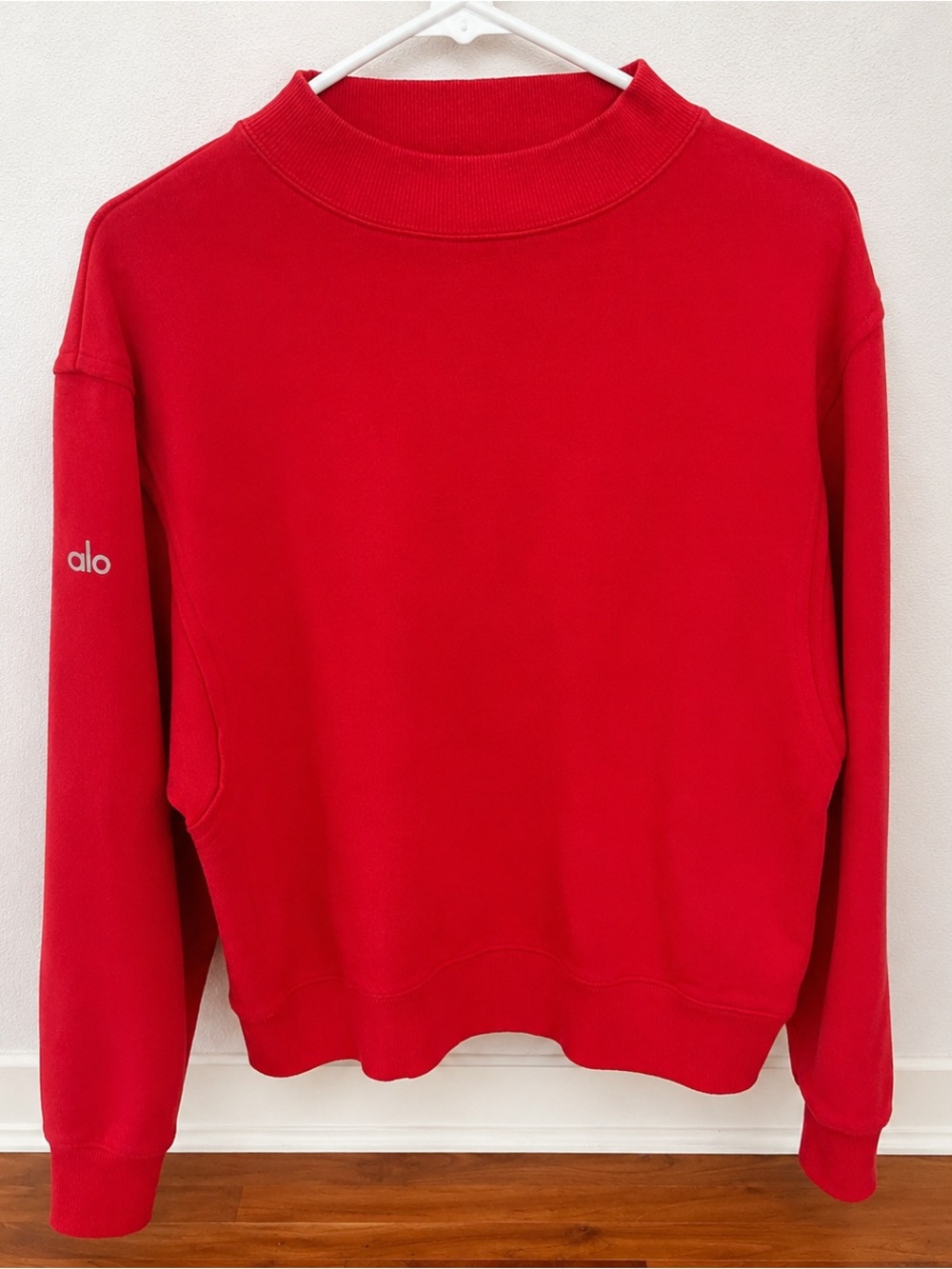 ALO Yoga Red Mock Neck Sweatshirt